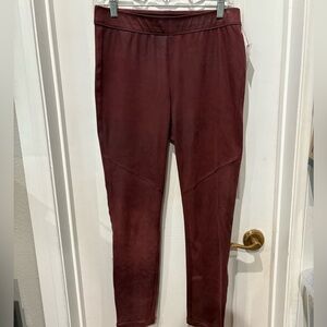 Free People Maroon, Suede Leggings Soft and Stylish 28